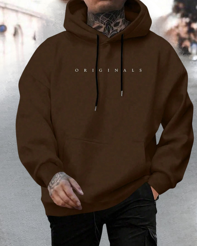 Męska bluza z kapturem oversize z bawełny z regulowanym kapturem i kieszenią z przodu – luźna bluza typu pullover 9