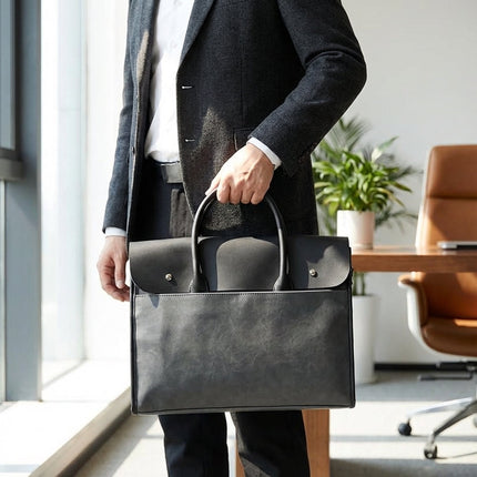 Męska torba na laptopa z regulowanym paskiem – trwała skóra PU w stylu retro do laptopów 14-calowych 1