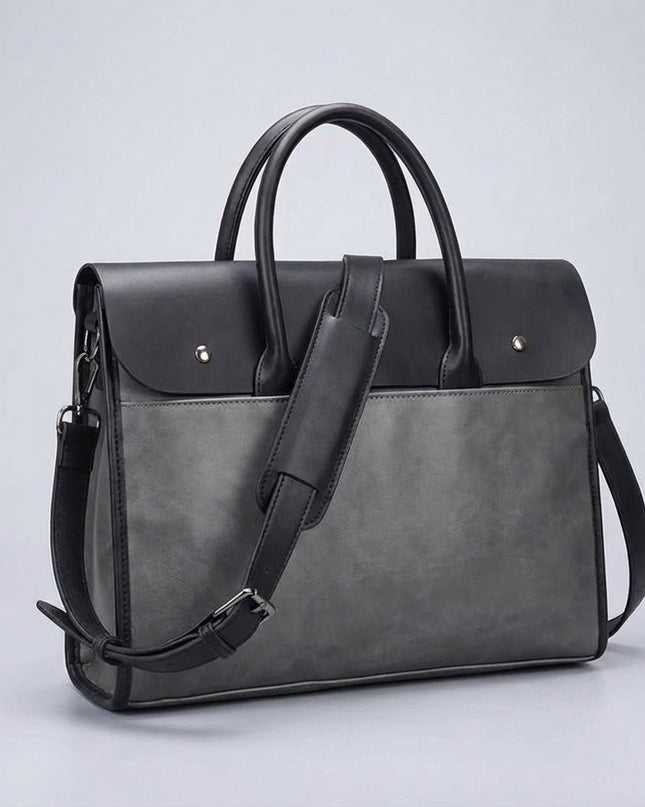 Męska torba na laptopa z regulowanym paskiem – trwała skóra PU w stylu retro do laptopów 14-calowych 5