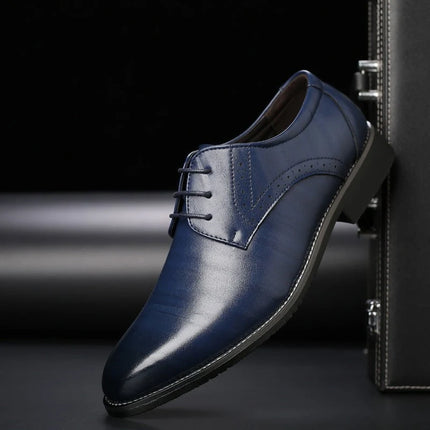 Męskie buty derby z okrągłym noskiem, amortyzowaną wkładką, wykonane z wegańskiej 1