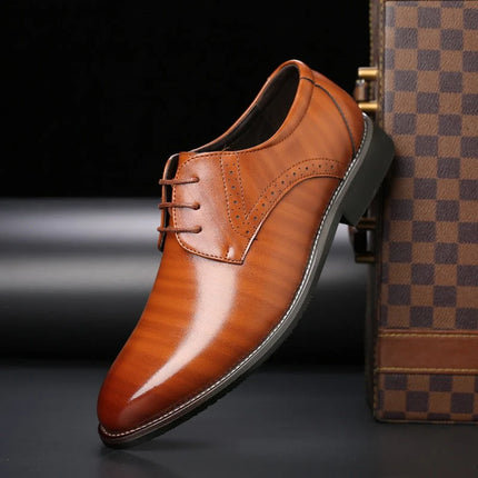 Męskie buty derby z okrągłym noskiem, amortyzowaną wkładką, wykonane z wegańskiej 2