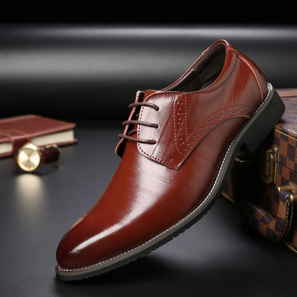 Męskie buty derby z okrągłym noskiem, amortyzowaną wkładką, wykonane z wegańskiej 3
