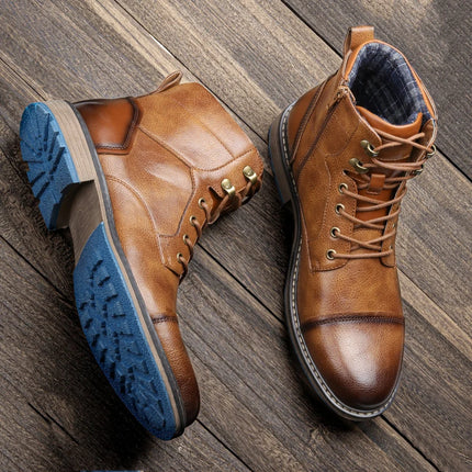 Męskie zimowe buty outdoor w kolorze czarnym z usztywnioną konstrukcją i ciepłym wnętr 0