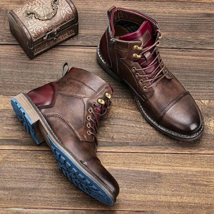 Męskie zimowe buty outdoor w kolorze czarnym z usztywnioną konstrukcją i ciepłym wnętr 3