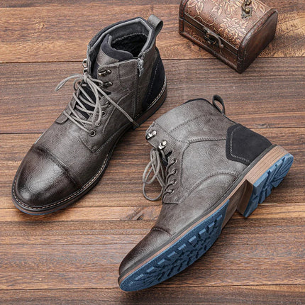 Męskie zimowe buty outdoor w kolorze czarnym z usztywnioną konstrukcją i ciepłym wnętr 4