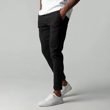 Męskie spodnie chino slim-fit z elastyczną talią i zwężanymi nogawkami, idealne do codziennych 1