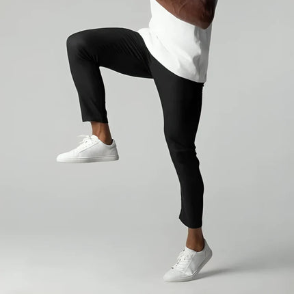 Męskie spodnie chino slim-fit z elastyczną talią i zwężanymi nogawkami, idealne do codziennych 2