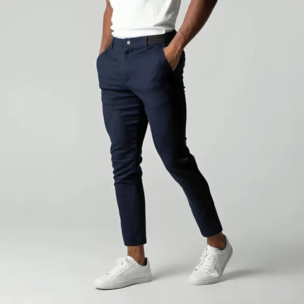 Męskie spodnie chino slim-fit z elastyczną talią i zwężanymi nogawkami, idealne do codziennych 4