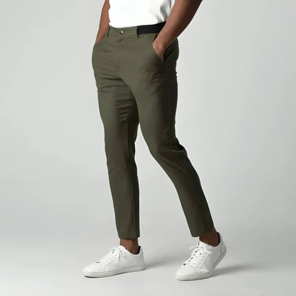 Męskie spodnie chino slim-fit z elastyczną talią i zwężanymi nogawkami, idealne do codziennych 5