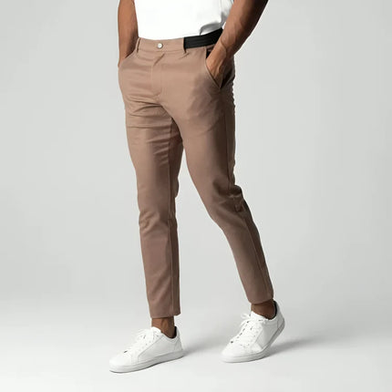 Męskie spodnie chino slim-fit z elastyczną talią i zwężanymi nogawkami, idealne do codziennych 7