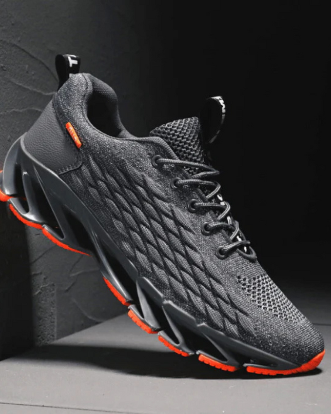 Męskie buty do biegania z amortyzacją i przewiewną siateczką – sznurowane buty sportowe 1