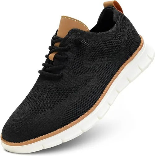 Męskie ortopedyczne, dzianinowe buty typu derby z amortyzującą podeszwą – oddychające, codzienne obuwie zapewniające wygodę 2