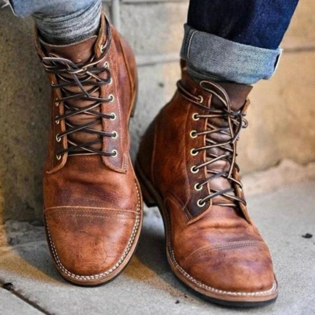Męskie skórzane buty o doskonałym wykonaniu i komforcie – brązowe, z prawdziwej skóry 0