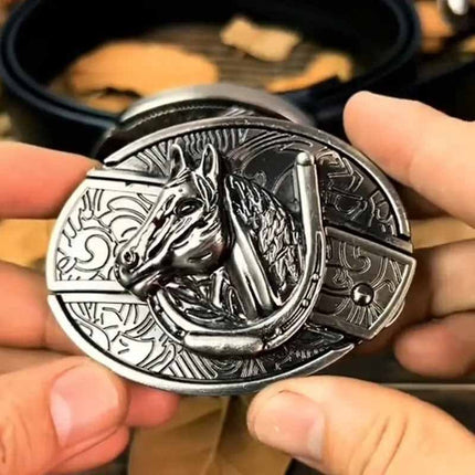 Metalowa owalna klamra do paska z ukrytym narzędziem EDC – wytrzymały stop cynku do pasków o szerokości 1,5 cala 9