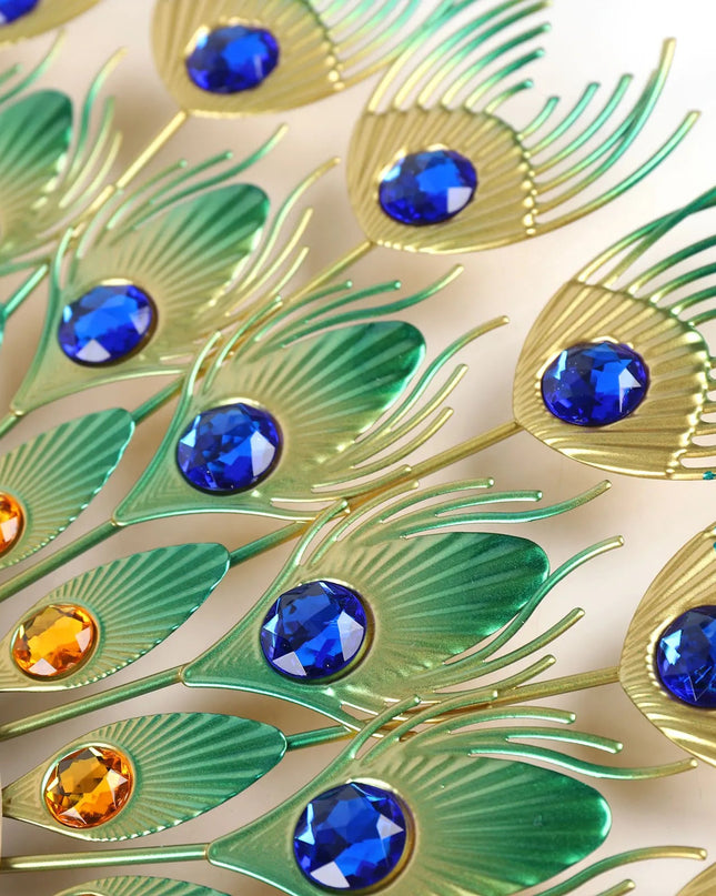 Metalowy Zegar Ścienny z Motywem Pawia 3