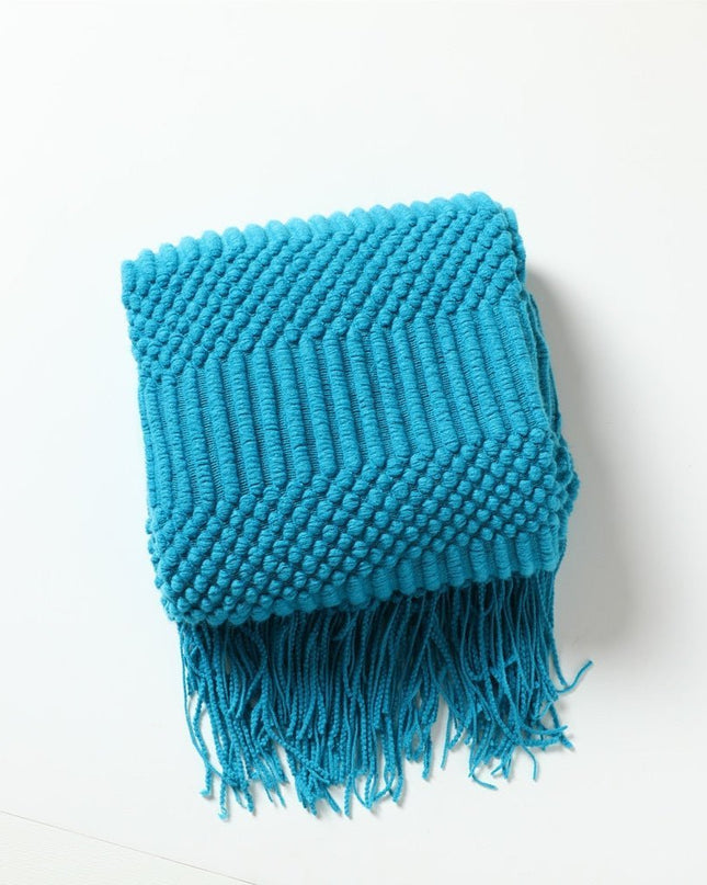 Miękki dzianinowy koc 130x160 cm – skandynawski design na sofę i łóżko, wygodny i trwały 29