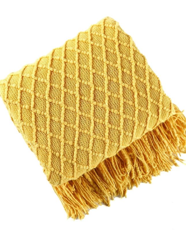 Miękki dzianinowy koc 130x160 cm – skandynawski design na sofę i łóżko, wygodny i trwały 30