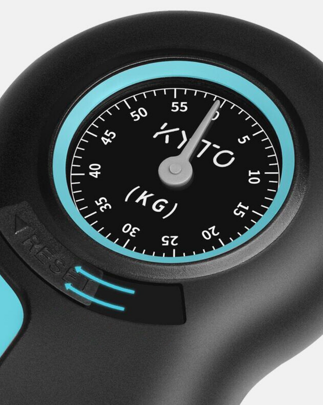 Miernik Chwytu Dłoni z Ergonomicznym Uchwytem – Trener Siły Rąk, Przenośny, Wytrzymały, Czarny/Jasnoniebieski 2