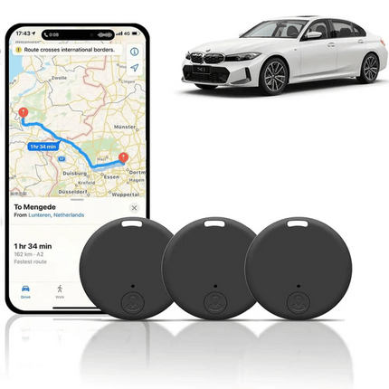 Mini GPS Tracker Set with Magnetic Mount and App Integration – Compact Car Tracking Device, Black, 3-Pack 0