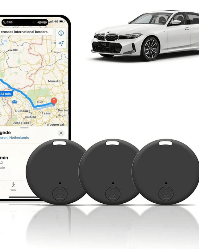 Mini GPS Tracker Set with Magnetic Mount and App Integration – Compact Car Tracking Device, Black, 3-Pack 0