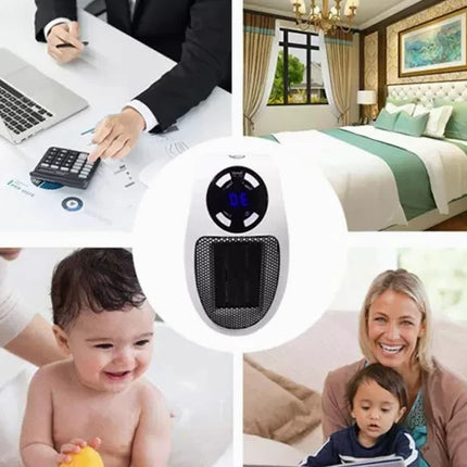 Mini elektryczny grzejnik z timerem i pilotem, o mocy 500W, idealny do biura i domu, c 1