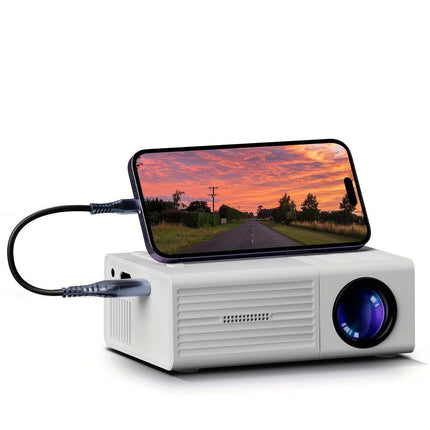 Mini projektor 3000 lumenów z portami USB i HDMI, idealny do przenośnego użytku w kinie dom 1