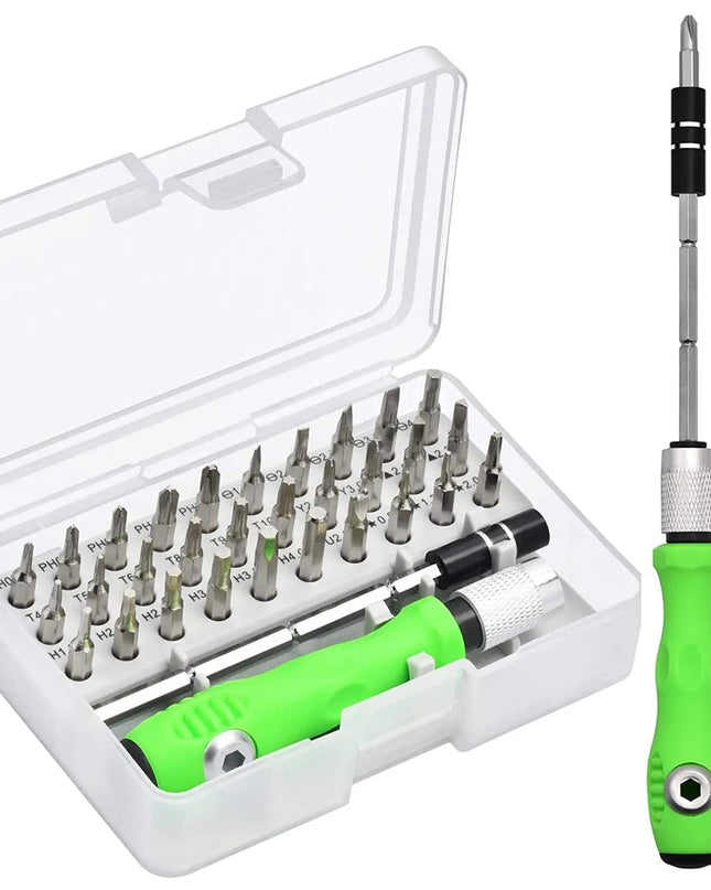 Mini Zestaw Wkrętaków 32 w 1 z Zielonym Uchwytam do Napraw DIY 0