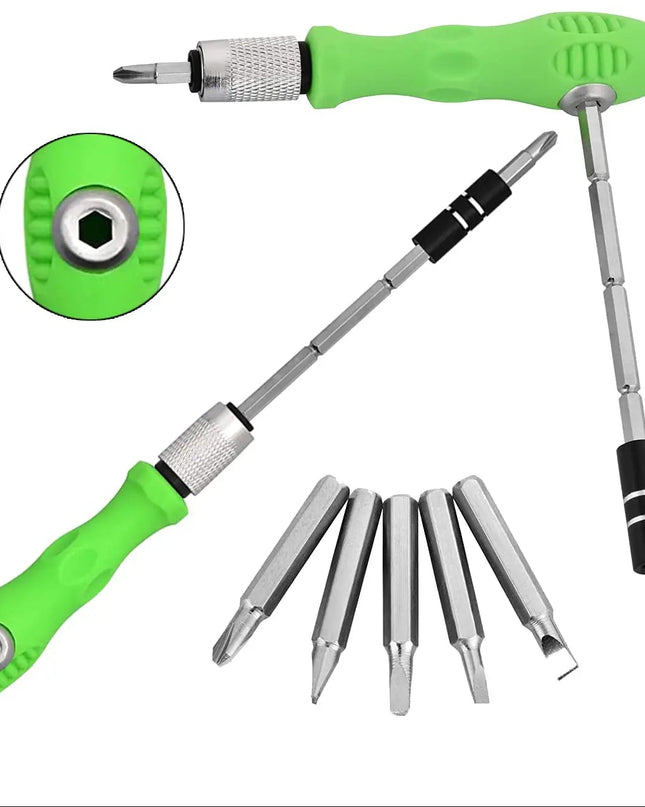 Mini Zestaw Wkrętaków 32 w 1 z Zielonym Uchwytam do Napraw DIY 1