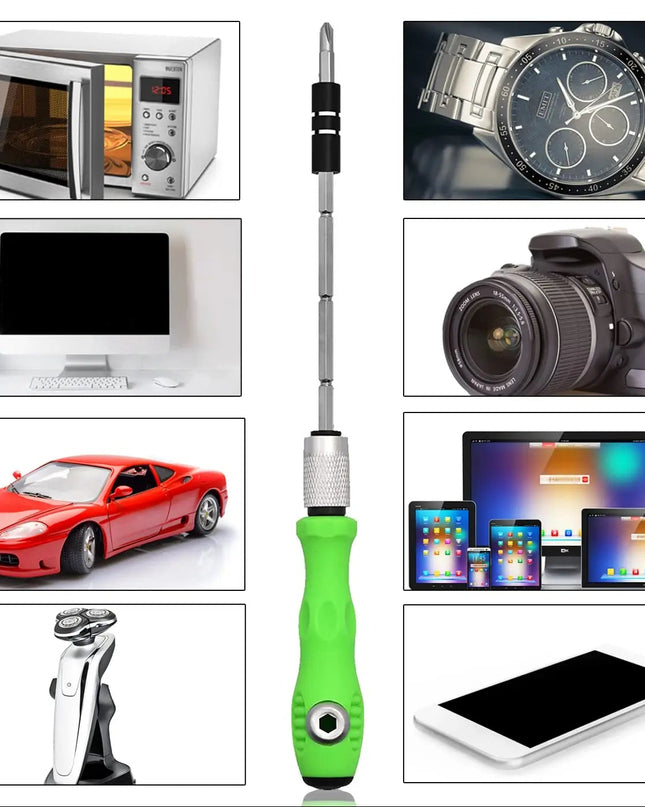 Mini Zestaw Wkrętaków 32 w 1 z Zielonym Uchwytam do Napraw DIY 5