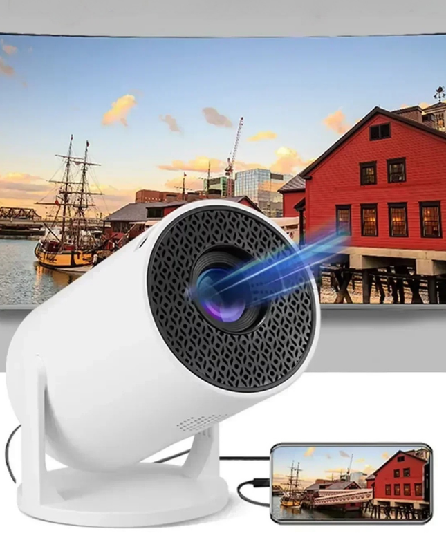 Miniaturowy projektor przenośny 4K z Wi-Fi i Bluetooth – kompaktowe kino domowe do filmów i gier 0