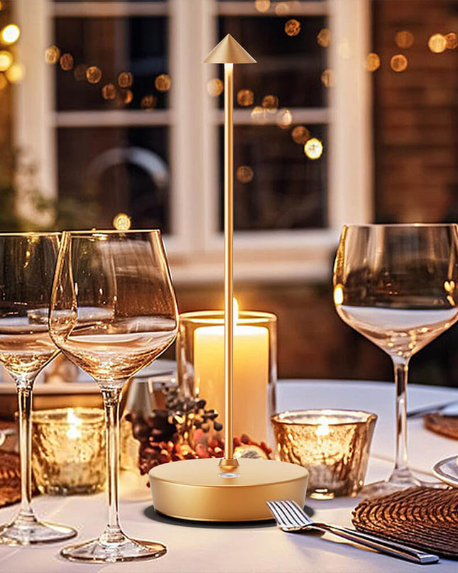 Minimalistyczna Bezprzewodowa Lampa Stołowa LED z Dotykowym Włącznikiem do Salonów – Elegancka Lampka Nocna z Regulacją Jasności 0