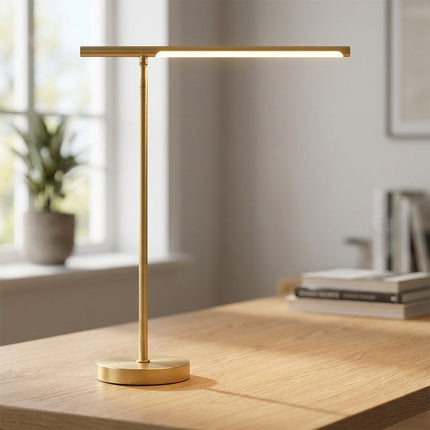 Minimalistyczna regulowana lampka biurkowa LED z trójkolorowym światłem, idealna do nowoczesnego biura, 1