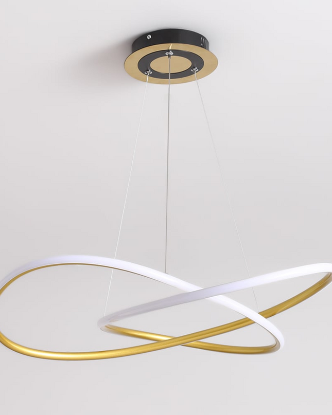 Minimalistyczna Złota Lampa Wisząca LED do Salonu – Oświetlenie w Kształcie Koła, 57 cm 5