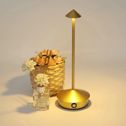 Minimalistyczna bezprzewodowa lampa stołowa z przyciemnianą diodą LED – przenośne oświetlenie do wnętrz i na zewnątrz 4