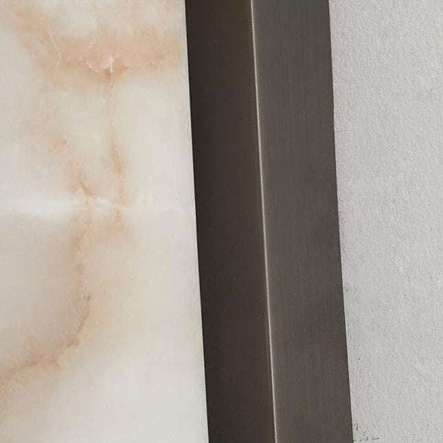 Minimalistyczna lampa ścienna LED ze zintegrowanym oświetleniem i marmurowym akcentem – nowoczesny design do użytku wewnątrz pomieszczeń 3