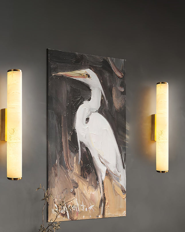 Minimalistyczna lampa ścienna LED ze zintegrowanym oświetleniem i marmurowym akcentem – nowoczesny design do użytku wewnątrz pomieszczeń 7