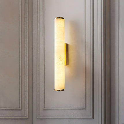 Minimalistyczna lampa ścienna LED ze zintegrowanym oświetleniem i marmurowym akcentem – nowoczesny design do użytku wewnątrz pomieszczeń 8