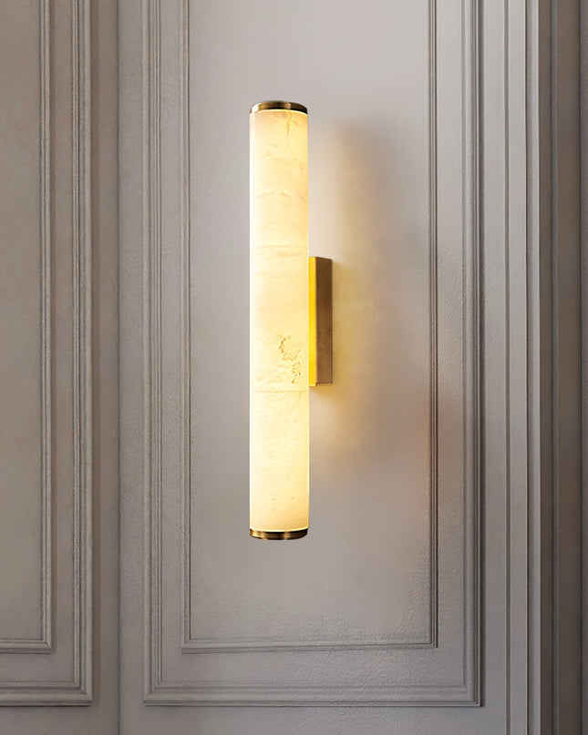 Minimalistyczna lampa ścienna LED ze zintegrowanym oświetleniem i marmurowym akcentem – nowoczesny design do użytku wewnątrz pomieszczeń 8