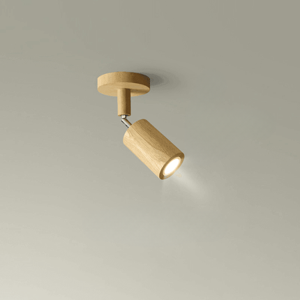 Minimalistyczna lampa sufitowa z regulowanym światłem – naturalne drewno, skandynawski design – Ø30 cm 0
