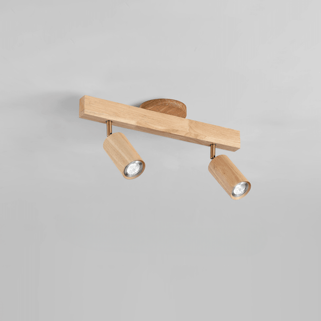 Minimalistyczna lampa sufitowa z regulowanym światłem – naturalne drewno, skandynawski design – Ø30 cm 1