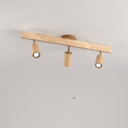Minimalistyczna lampa sufitowa z regulowanym światłem – naturalne drewno, skandynawski design – Ø30 cm 2