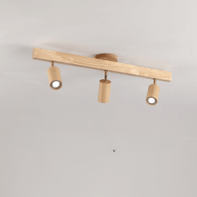 Minimalistyczna lampa sufitowa z regulowanym światłem – naturalne drewno, skandynawski design – Ø30 cm 2