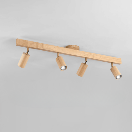 Minimalistyczna lampa sufitowa z regulowanym światłem – naturalne drewno, skandynawski design – Ø30 cm 3