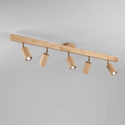 Minimalistyczna lampa sufitowa z regulowanym światłem – naturalne drewno, skandynawski design – Ø30 cm 4