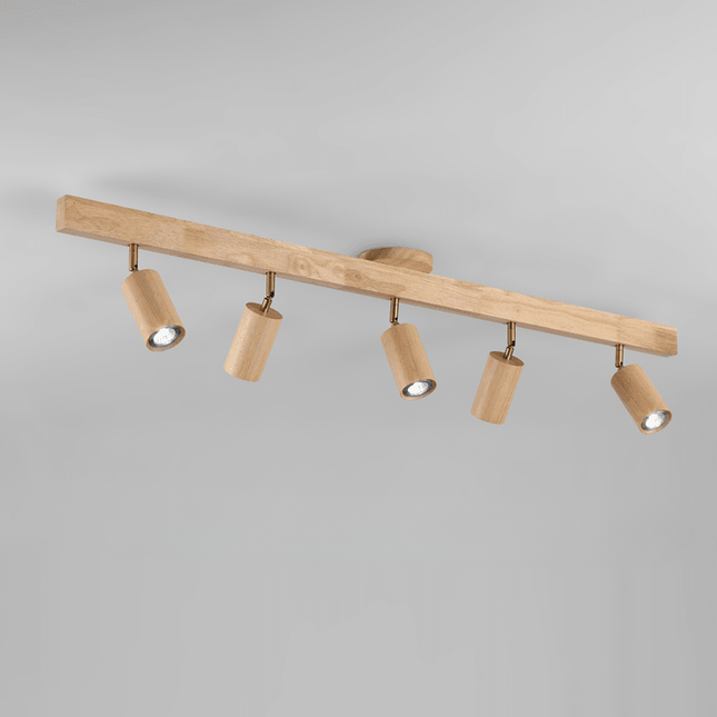Minimalistyczna lampa sufitowa z regulowanym światłem – naturalne drewno, skandynawski design – Ø30 cm 4