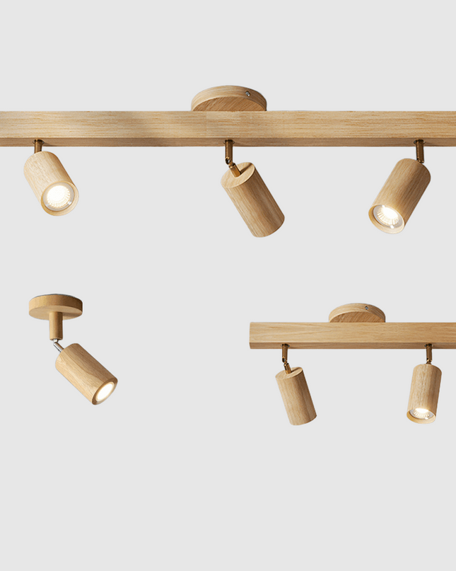 Minimalistyczna lampa sufitowa z regulowanym światłem – naturalne drewno, skandynawski design – Ø30 cm 5