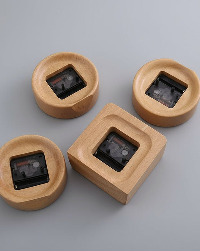 Minimalistyczny Budzik z Drewna Bukowego – Cichy Zegar Analogowy do Wnętrz z Dużym Wyświetlaczem 1