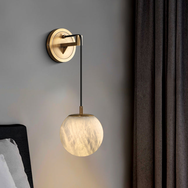 Minimalistyczny Kinkiet Ścienny z Mosiądzu i Szkła – Eleganckie Oświetlenie do Sypialni i Korytarzy, Miękkie Światło, Łatwy Montaż 5