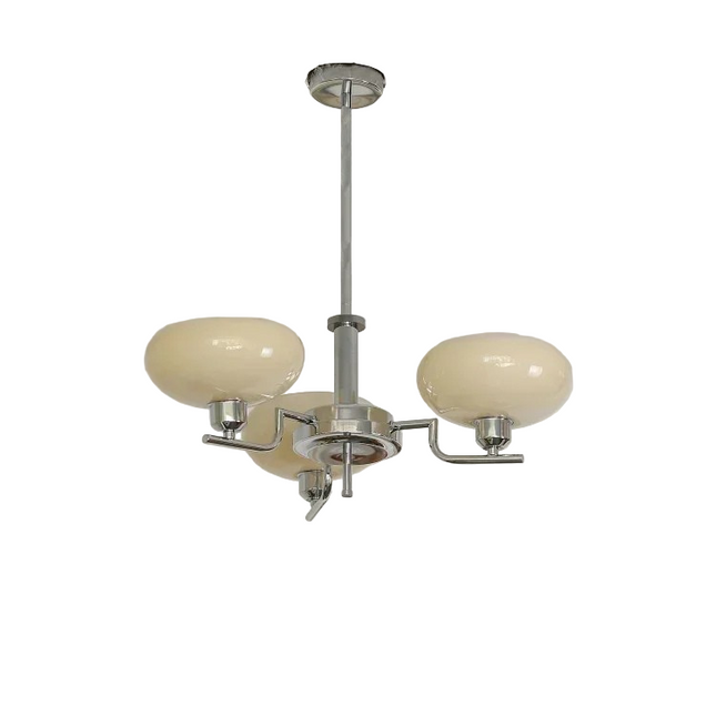 Lampa wisząca z mlecznymi kloszami — nowoczesna elegancja do salonu