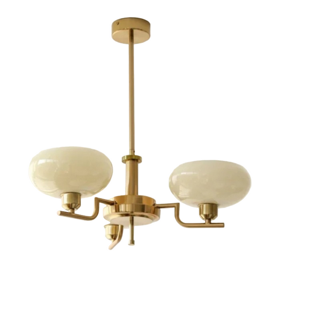 Lampa wisząca z mlecznymi kloszami — nowoczesna elegancja do salonu